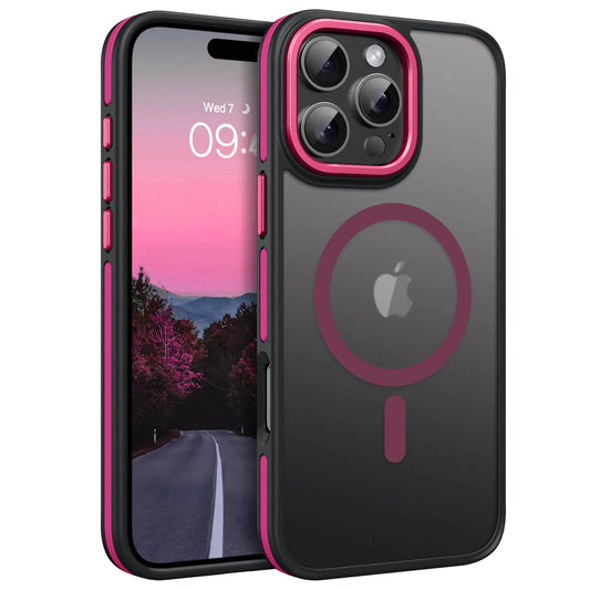 BENTOBEN Magnetic for iPhone 16 Pro Case Phone Case iPhone 16 Pro [Compatible with MagSafe]Translucent Matte Slim Anti-Slip Shockproof Women Men Protective Case Cover for iPhone 16 Pro 6.3" Hot Pink